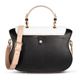 Audrey Satchel: Black Designer Handbag with Black & White Drip Design - THE WILD SHOWCASE