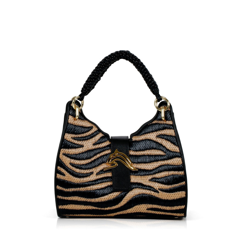 Empire Cheetah Mini Hobo Bag: Designer Bag in Raffia - THE WILD SHOWCASE