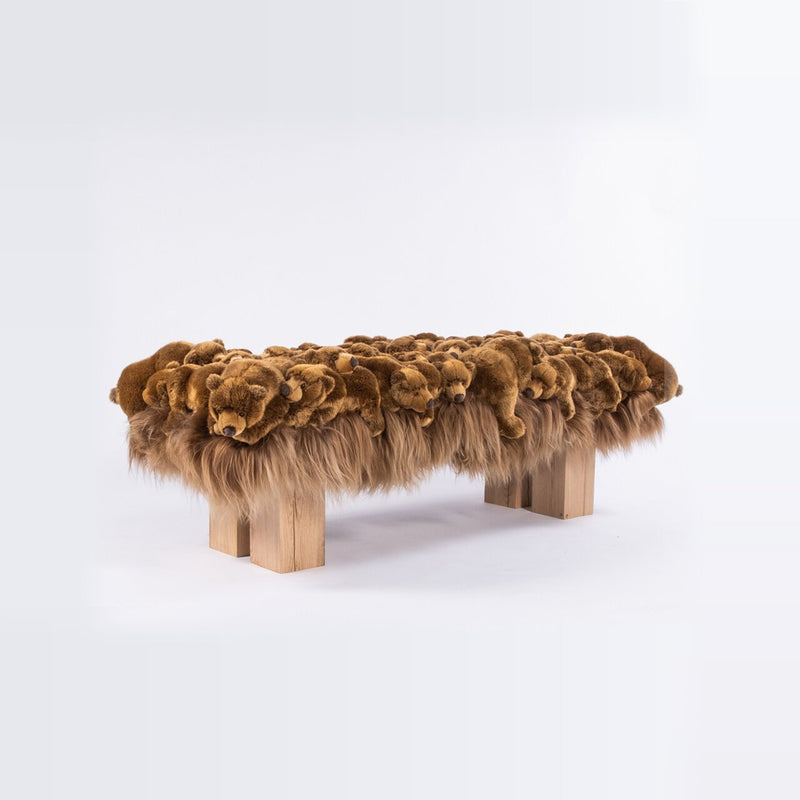 GRIZZLY WOOD BENCH - The Wild Showcase