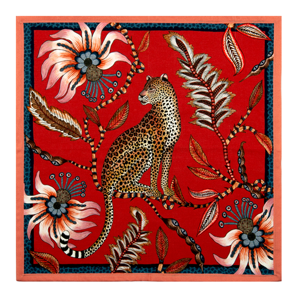 Leopard Napkins in Royal Red - The Wild Showcase