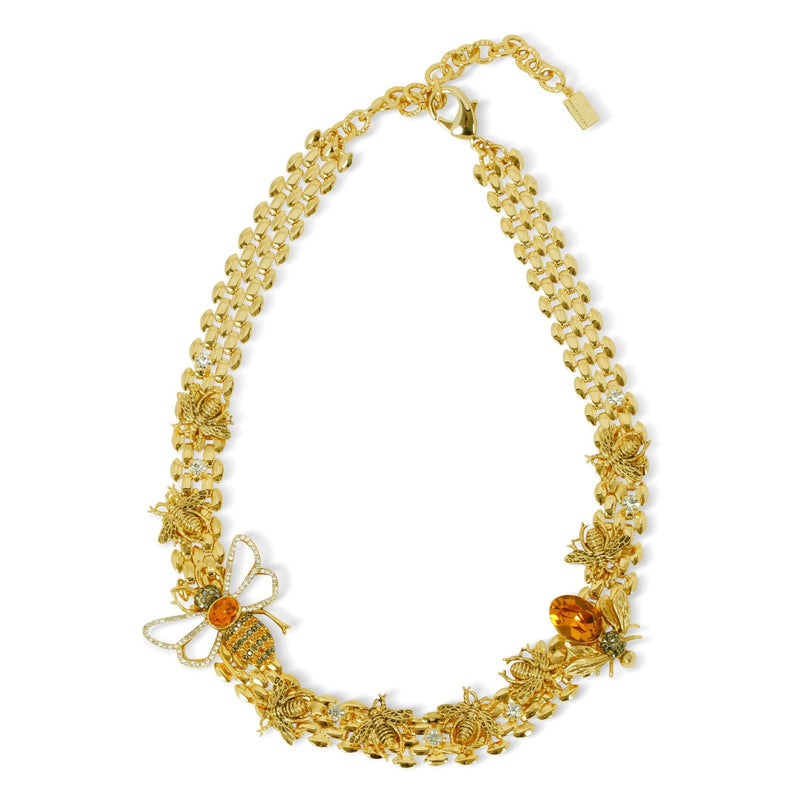 Multi Bee Strand Necklace Topaz and Mother of Pearl - THE WILD SHOWCASE