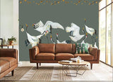 Wallpaper cranes green Japanese Crane Dance - THE WILD SHOWCASE